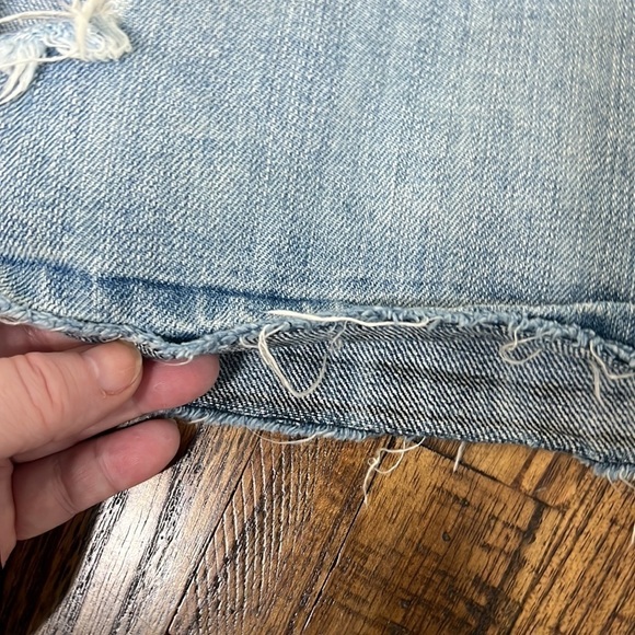 Vintage Mudd Y2K 2000's Low Rise Denim Mini Skirt Fray Hem Destroyed distressed - Picture 6 of 12